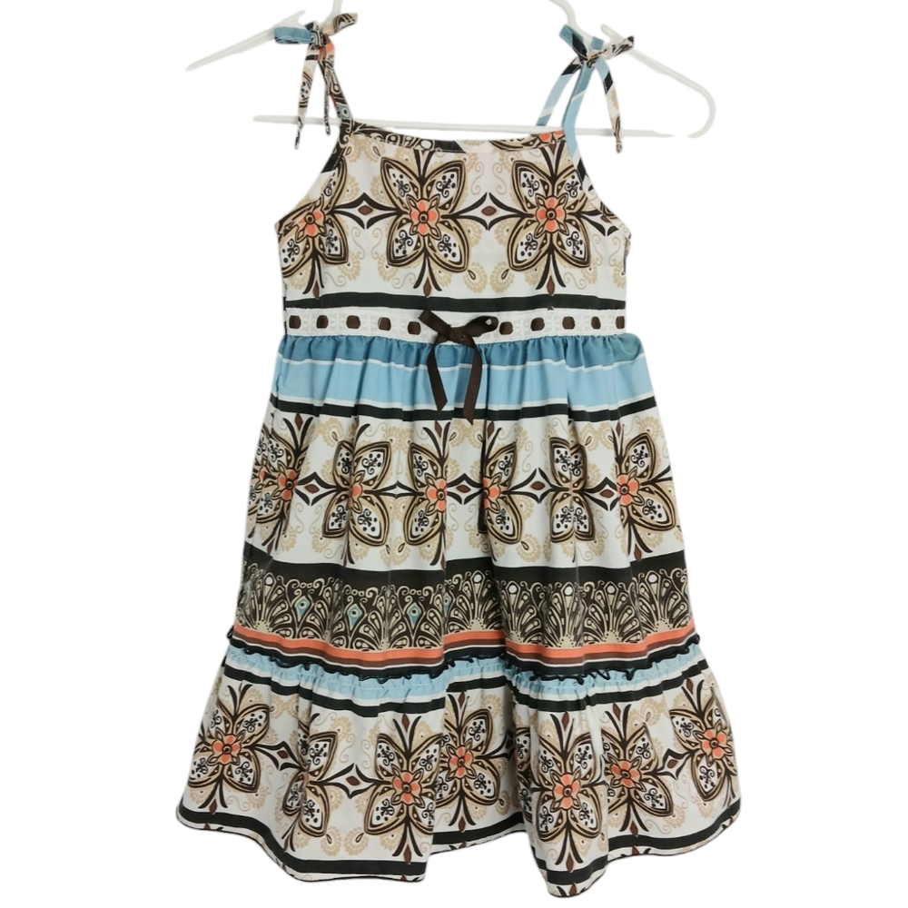 Blueberi Boulevard Dress Girl's 6 Sleeveless Floral Summer Sundress